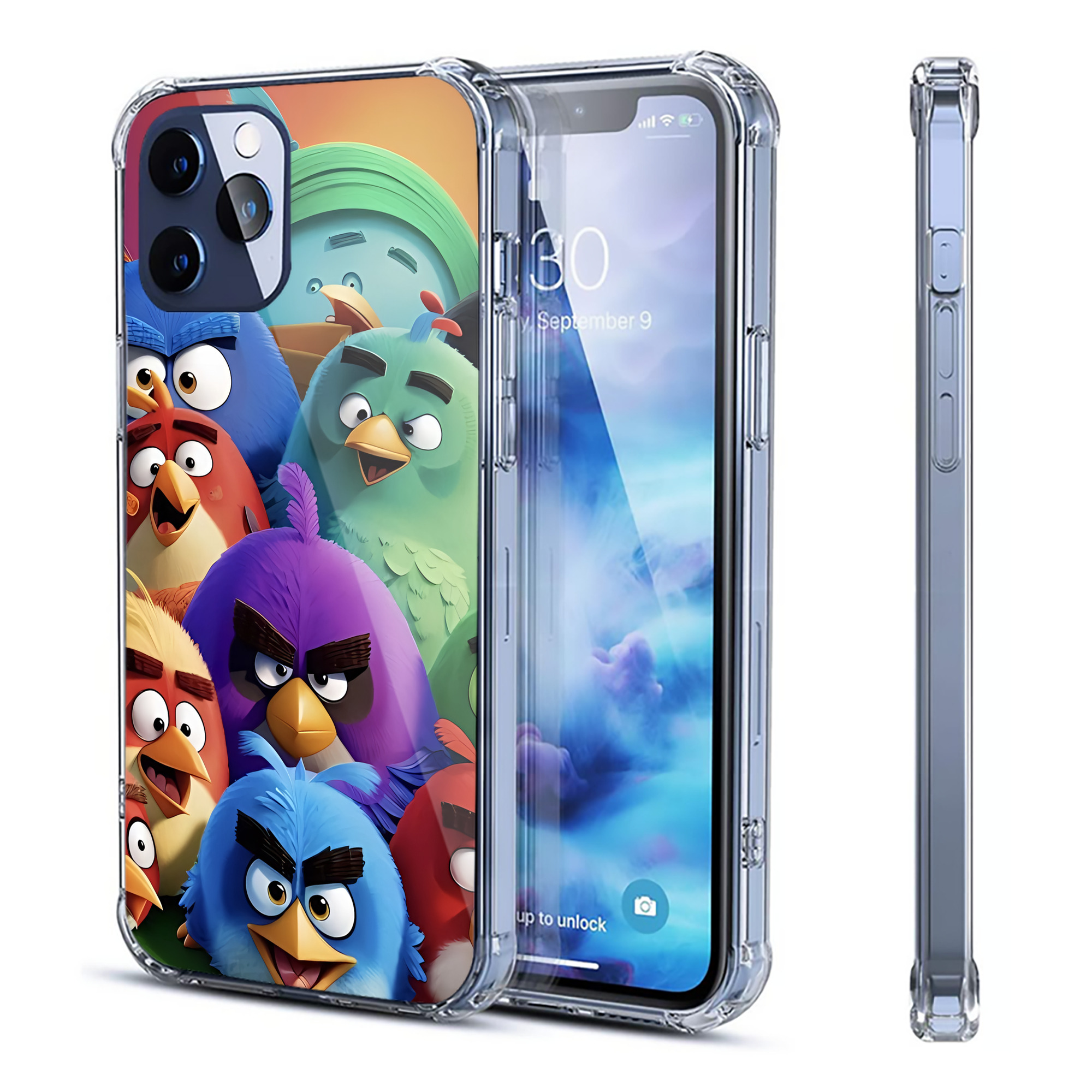 （画像用） Angry Birds アングリーバード 【iPhone 12シリーズ対応】透明スマホケース（クリアソフトケース）